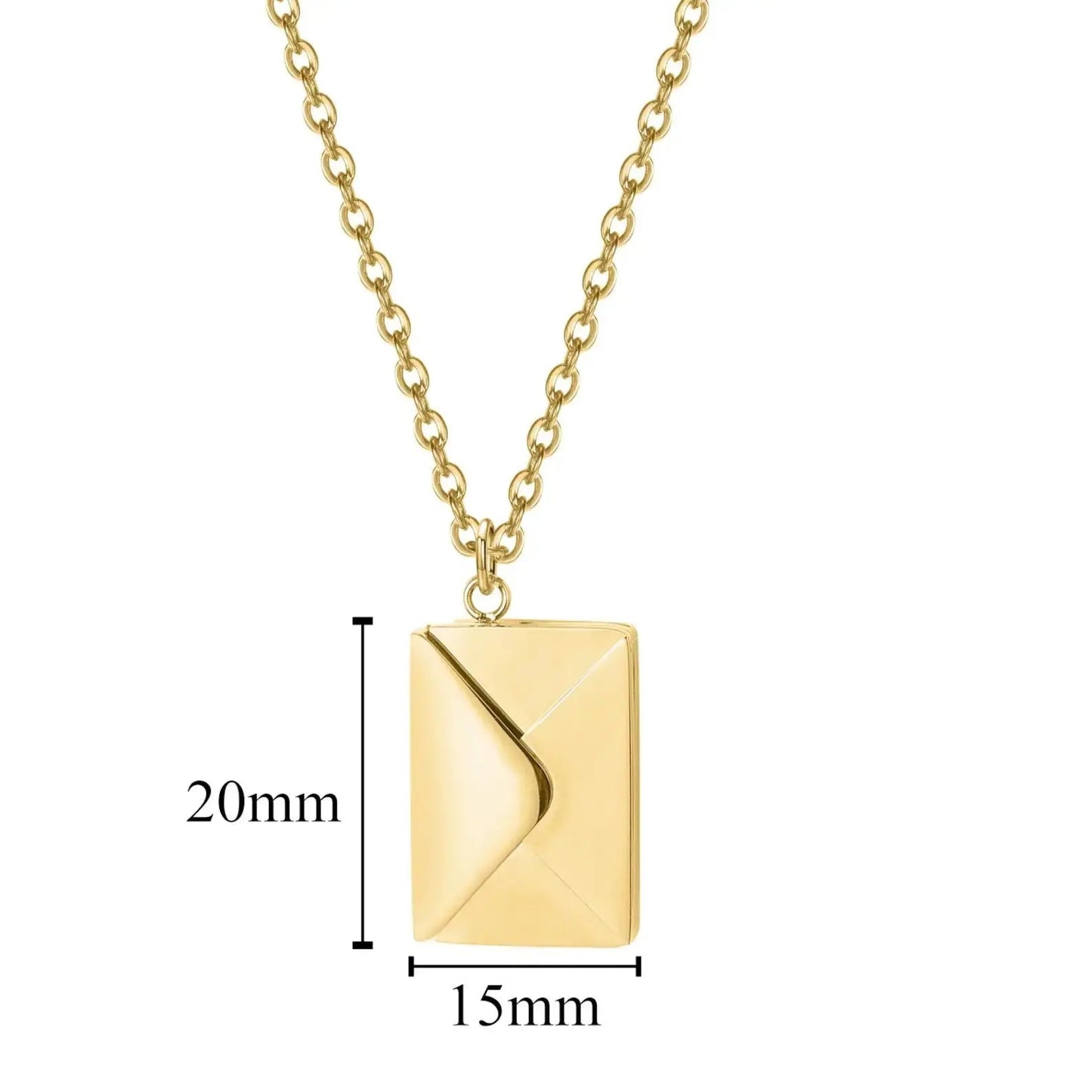 Envelope Necklace With Message - message necklace - italy shopping