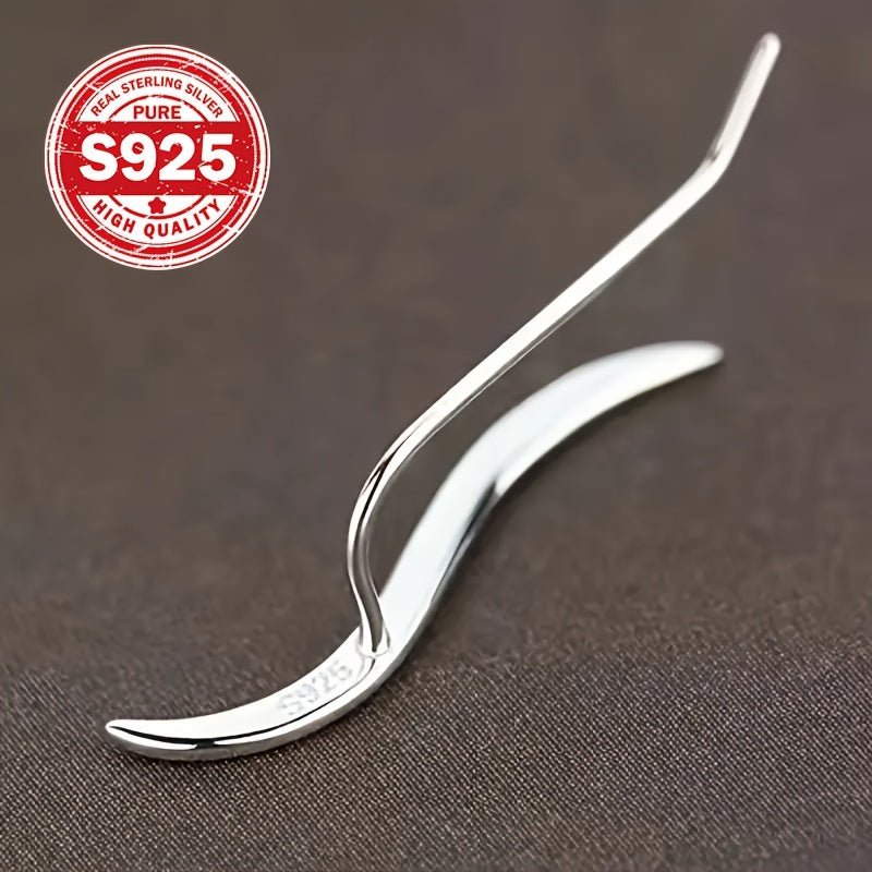 1 Pair Sterling Silver 925 Wave Line Ear Climbers, Lightweight 0.06oz, Sporty & Minimalist Style, Perfect Gift For Women, Everyday Wear Jewelry - italy shopping