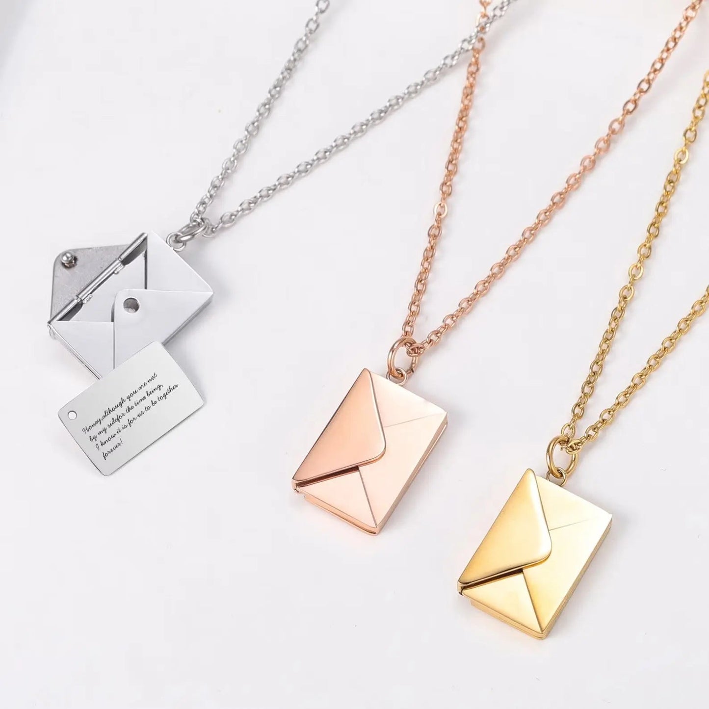 Envelope Necklace With Message - message necklace - italy shopping