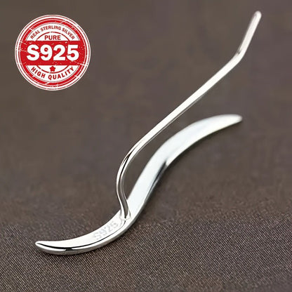 1 Pair of Sterling Silver 925 Wave Line Earbuds - Lightweight 0.06 oz, Sporty and Minimalist Style, Perfect for Women's Gifts, Daily Jewelry Wear - italy shopping