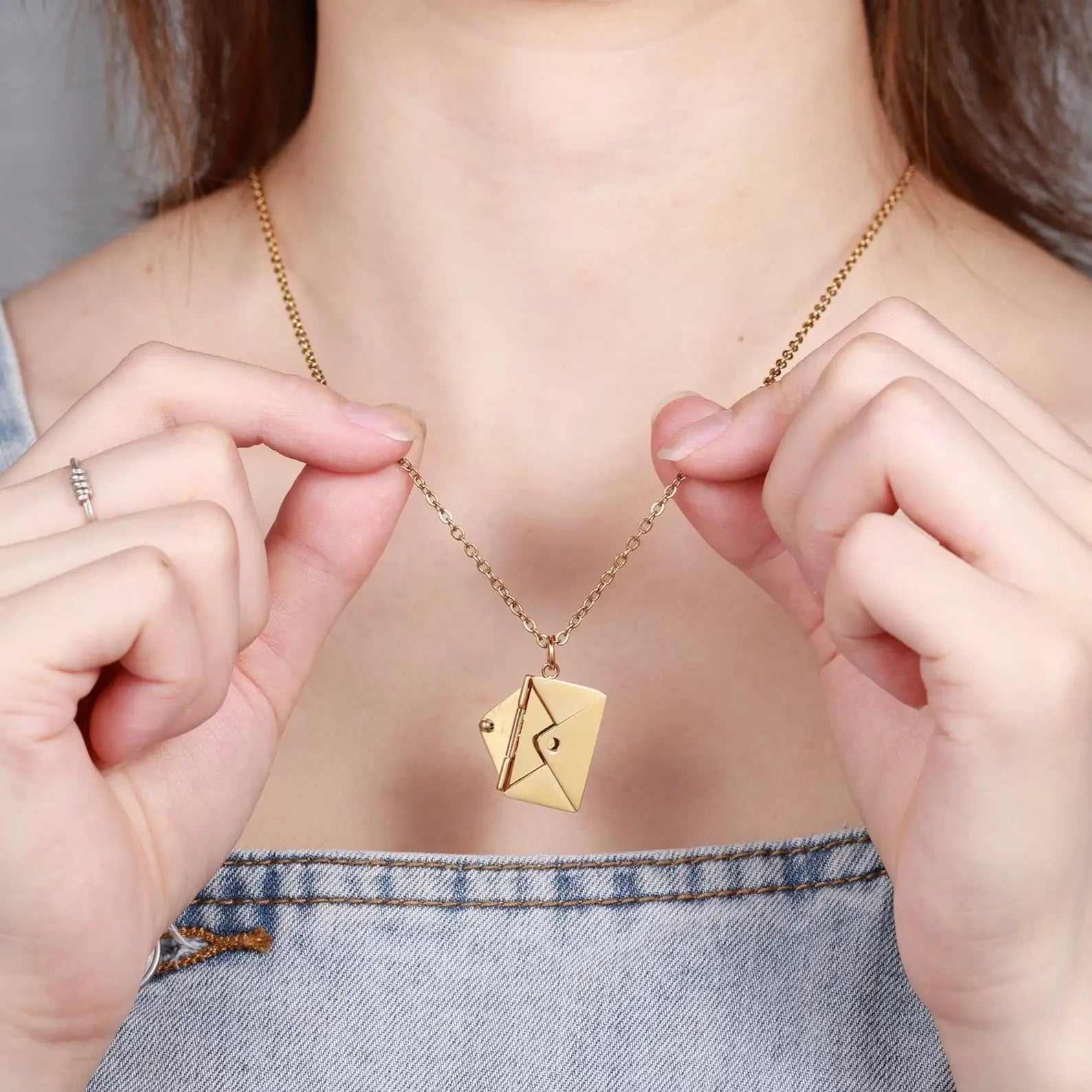 Envelope Necklace With Message - message necklace - italy shopping